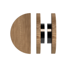 Pair of T02 Timber Pull Handles in American Walnut by Style Finish Doorware, featuring sleek wooden design for doors.