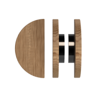 Pair of T02 Timber Pull Handles in American Walnut by Style Finish Doorware, featuring sleek wooden design for doors.