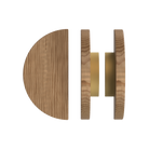 Pair of T02 Timber pull handles in American Walnut by Style Finish Doorware, featuring sleek wood grain and modern design.