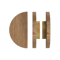 Pair of T02 Timber pull handles in American Walnut by Style Finish Doorware, featuring sleek wood grain and modern design.