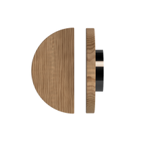 Single T02 Timber Pull Handle in American Walnut by Style Finish Doorware, showcasing its sleek wooden design.