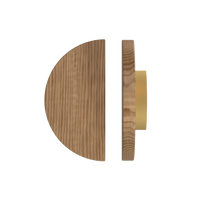 Single T02 Timber Pull Handle in American Walnut by Style Finish Doorware, showcasing its sleek wooden design.