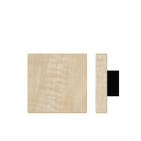 American oak Timber Pull Handle by Style Finish Doorware, 150mm x 150mm, single door hardware on a black background