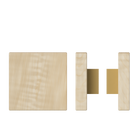 Pair of Style Finish Doorware T03 Timber Pull Handles in American Oak, 150mm x 150mm, modern door hardware with wood finish
