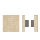 Pair of T03 Timber Pull Handles in American Oak, 150mm x 150mm, by Style Finish Doorware, shown on a door surface.