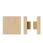 Pair of T03 Timber Pull Handles in Tasmanian Oak, 150mm x 150mm, by Style Finish Doorware, shown mounted on a door.