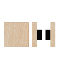Pair of Victorian Ash Timber T03 pull handles from Style Finish Doorware, 150mm x 150mm, with a sleek, modern design.