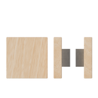 Pair of T03 Timber Pull Handles in Victorian Ash by Style Finish Doorware, 150mm x 150mm, showcasing natural wood grain.