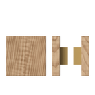 Pair of T03 Timber pull handles in American Walnut by Style Finish Doorware, 150mm x 150mm, mounted on a door.