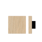 Timber T03 pull handle in Tasmanian Oak, 150mm x 150mm, by Style Finish Doorware, installed on a door.