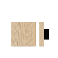 Timber T03 pull handle in Tasmanian Oak, 150mm x 150mm, by Style Finish Doorware, installed on a door.