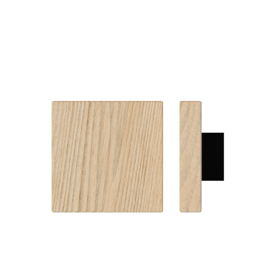 Single T03 Timber Entrance Pull Handle, Tasmanian Oak, 150mm x 150mm x Projection 68mm, Coated in Hard Wax (accentuates rich colours) in Tasmanian Oak / Satin Anodised Gun Metal