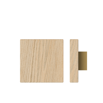 Single T03 Timber Entrance Pull Handle, Tasmanian Oak, 150mm x 150mm x Projection 68mm, Coated in Hard Wax (accentuates rich colours) in Tasmanian Oak / Satin Anodised Brass