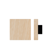 Timber T03 Victorian Ash pull handle by Style Finish Doorware, 150mm x 150mm, black finish on a door.