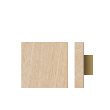Single T03 Timber Entrance Pull Handle, Victorian Ash, 150mm x 150mm x Projection 68mm, Coated in Hard Wax (accentuates rich colours) in Victorian Ash / Satin Anodised Brass