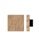 Timber pull handle by Style Finish Doorware in American Walnut, 150mm x 150mm, with a sleek black finish.