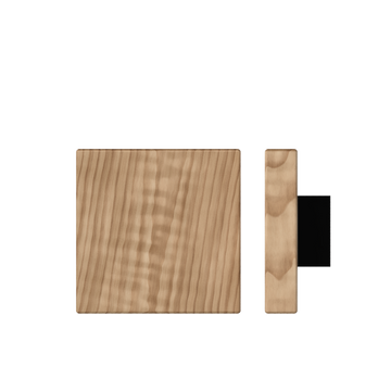Single T03 Timber Entrance Pull Handle, American Walnut, 150mm x 150mm x Projection 68mm, in Raw Timber (ready to stain or paint) in Black Walnut / Satin Anodised Gun Metal