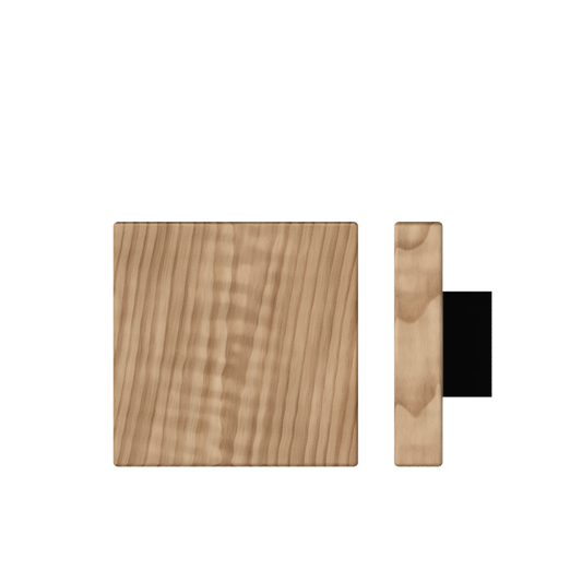 Single T03 Timber Entrance Pull Handle, American Walnut, 150mm x 150mm x Projection 68mm, Coated in Hard Wax (accentuates rich colours) in Black Walnut / Satin Anodised Gun Metal