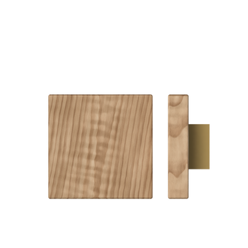 Single T03 Timber Entrance Pull Handle, American Walnut, 150mm x 150mm x Projection 68mm, Coated in Hard Wax (accentuates rich colours) in Black Walnut / Satin Anodised Brass