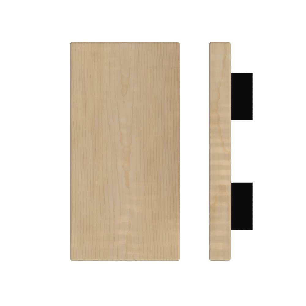 Single T04 Timber Entrance Pull Handle, American White Oak, 300mm x 150mm x Projection 68mm, Coated in Hard Wax (accentuates rich colours) in White Oak / Satin Anodised Gun Metal
