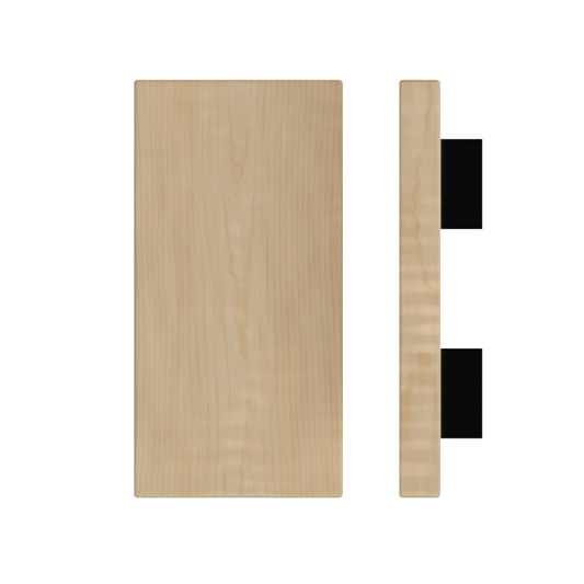 Single T04 Timber Entrance Pull Handle, American White Oak, 300mm x 150mm x Projection 68mm, Coated in Hard Wax (accentuates rich colours) in White Oak / Satin Anodised Gun Metal