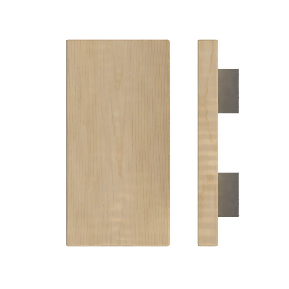Single T04 Timber Entrance Pull Handle, American White Oak, 300mm x 150mm x Projection 68mm, Coated in Hard Wax (accentuates rich colours) in White Oak / Satin Anodised Nickel
