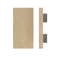 Single T04 Timber pull handle in American Oak, 300mm length, 150mm width by Style Finish Doorware, natural wood finish.