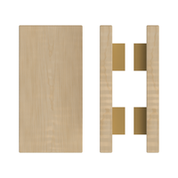 Pair of T04 Timber pull handles in American Oak, 300mm length and 150mm width, from Style Finish Doorware.