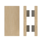 Pair of T04 Timber Pull Handles in American Oak, 300mm length and 150mm width, by Style Finish Doorware.