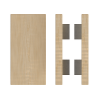 Pair of T04 Timber Pull Handles in American Oak, 300mm length and 150mm width, by Style Finish Doorware.