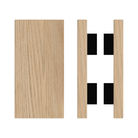 Pair of T04 Timber Pull Handles in Tasmanian Oak, 300mm length and 150mm width, by Style Finish Doorware.