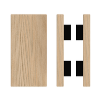 Pair of T04 Timber Pull Handles in Tasmanian Oak, 300mm length and 150mm width, by Style Finish Doorware.