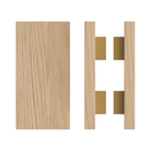 Pair of T04 Timber pull handles in Tasmanian Oak, 300mm length and 150mm width, by Style Finish Doorware.