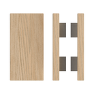Pair of T04 Timber Pull Handles in Tasmanian Oak, 300mm length, 150mm width, by Style Finish Doorware