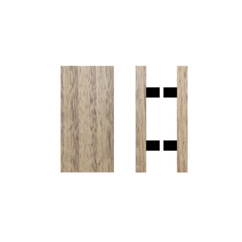 Pair T04 Timber Entrance Pull Handle, Victorian Ash, Back to Back Pair, 300mm x 150mm x Projection 68mm, Coated in Raw Timber (ready to stain or paint) in Victorian Ash / Powder Coat