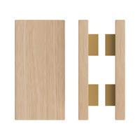Pair of T04 Timber Victorian Ash pull handles, 300mm length, 150mm width, by Style Finish Doorware, shown mounted on doors.