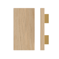 Timber pull handle in Tasmanian Oak, 300mm length and 150mm width, by Style Finish Doorware, with a smooth, natural finish.