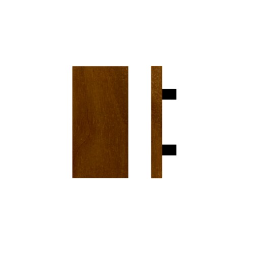 Single T04 Timber Entrance Pull Handle, American Walnut, 300mm x 150mm x Projection 68mm, Coated in Raw Timber (ready to stain or paint) in Walnut / Powder Coat