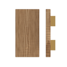 Stylish T04 Timber Pull Handle in American Walnut, 300mm length and 150mm width by Style Finish Doorware, showing smooth wood grain finish.