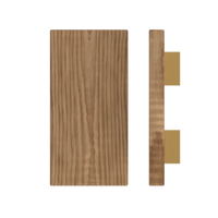 Stylish T04 Timber Pull Handle in American Walnut, 300mm length and 150mm width by Style Finish Doorware, showing smooth wood grain finish.