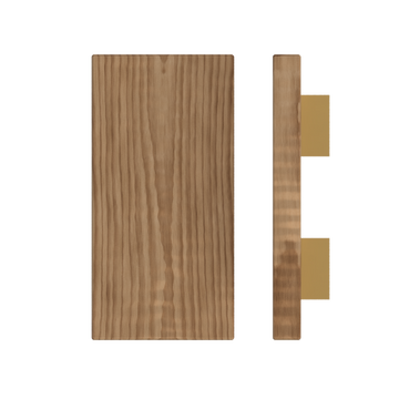 Single T04 Timber Entrance Pull Handle, American Walnut, 300mm x 150mm x Projection 68mm, Coated in Hard Wax (accentuates rich colours) in Black Walnut / Satin Anodised Brass