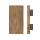 Single T04 Timber pull handle by Style Finish Doorware, 300mm American Walnut wood door handle with W150mm width.