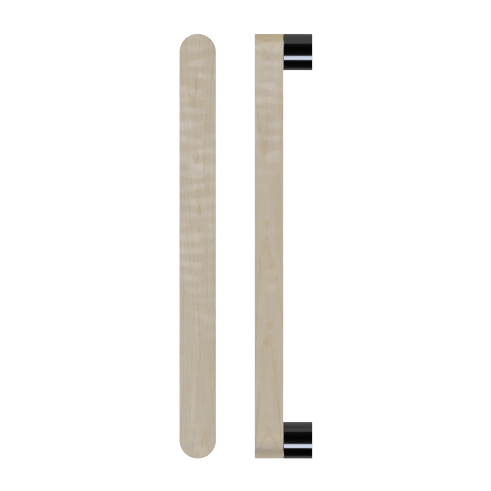Single T05 Timber Entrance Pull Handle, American White Oak, CTC800mm, H832mm x W32mm x D19mm x Projection 57mm, Coated in Hard Wax (accentuates rich colours) in White Oak / Satin Anodised Gun Metal