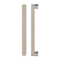 Single T05 Timber Pull Handle in American Oak by Style Finish Doorware, showcasing the sleek wooden door hardware design.