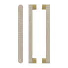 Pair of T05 Timber pull handles in American Oak finish by Style Finish Doorware, showing sleek wooden design for doors.