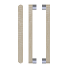 Pair of Style Finish Doorware T05 Timber Pull Handles in American Oak with satin nickel finish