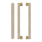 Pair of T05 Timber Pull Handles in Tasmanian Oak by Style Finish Doorware, showing smooth wooden finish and ergonomic design.