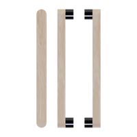 Pair of Victorian Ash T05 Timber Pull Handles by Style Finish Doorware with black finish, shown mounted on a door.