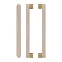Pair of Victorian Ash Timber Pull Handles T05 by Style Finish Doorware, featuring natural wood grain and classic design.