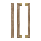 Pair of T05 Timber Pull Handles in American Walnut by Style Finish Doorware, showcasing sleek woodgrain and modern design